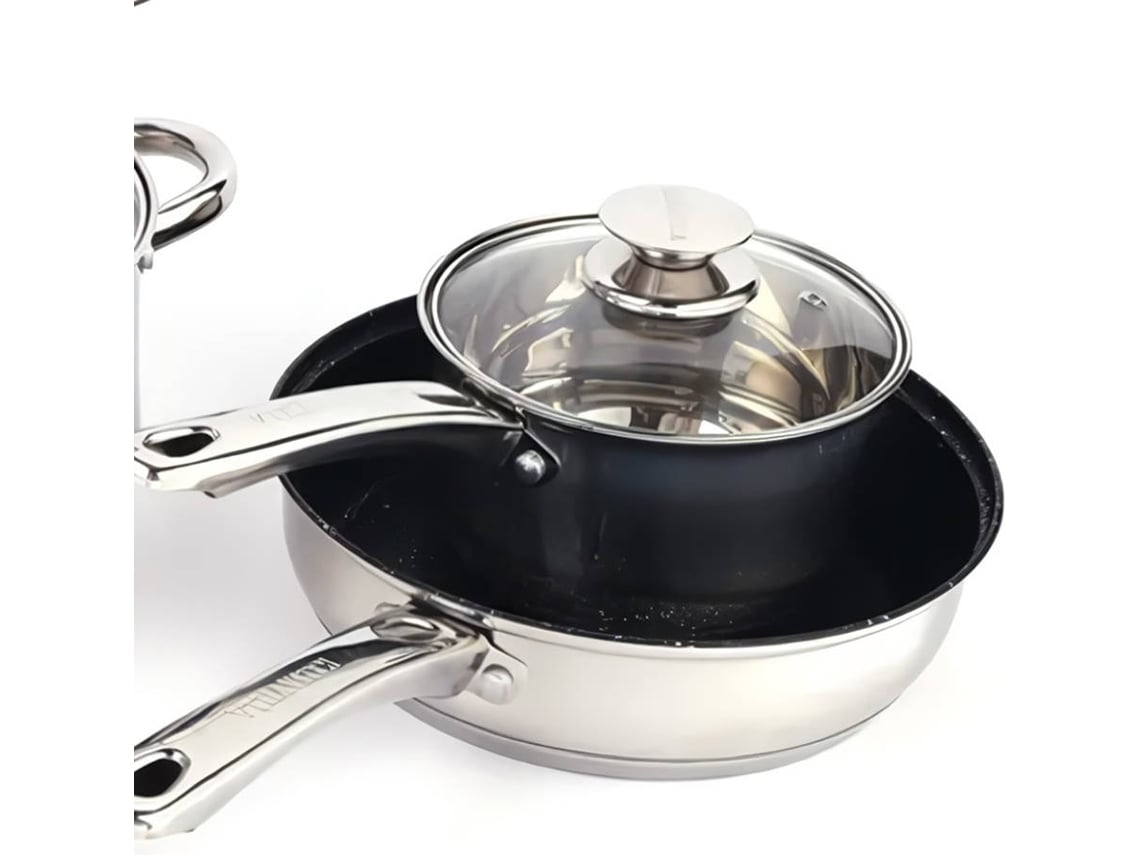 Conjunto de Panelas em Aço Inoxidável KLACK Royal Swiss (12 Peças)